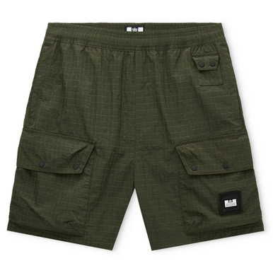 Weekend Offender Zemmouri Ripstop Retro Cargo Shorts in Black