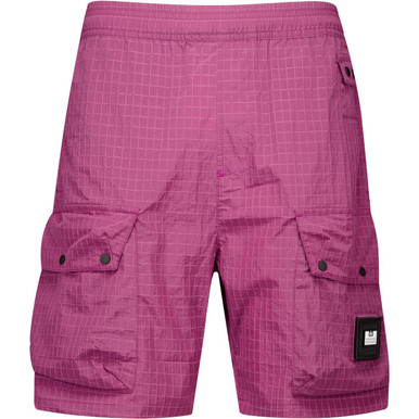 Weekend Offender Zemmouri Ripstop Retro Cargo Shorts in Kirsch Red