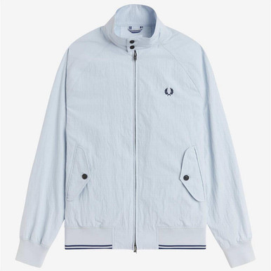 Fred Perry Retro Mod Crinkle Harrington Jacket in Dusky Blue