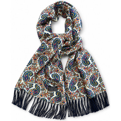 Tootal Multicoloured Paisley 60s Mod Style Rayon Scarf