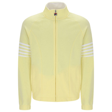 Fila Vintage Patrice Retro 80s Track Jacket in Double Cream Yellow