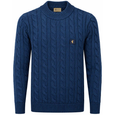 Gabicci Vintage Temor Cable Knit Jumper Navy | Atom Retro
