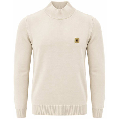 Gabicci Vintage Duke 1960s Mod Mock Turtleneck Knitted Jumper in Cream