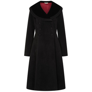 Banned Retro Clotilde Vintage Style Double Breasted Flared Coat in