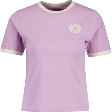 Lee Ringer Tee Lee Women's Retro Shrunken Graphic Ringer Tee Plum