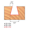 Freud 1/2" Dovetail Router Bit, 14 Deg. Angle, 1/2" Carbide Height, 1/2" Shank, 1/2" Overall Diameter, 2-1/4" Overall Freud 1/2" Dovetail Router Bit, 14 Deg. Angle, 1/2" Carbide Height, 1/2" Shank, 1/2" Overall Diameter, 2-1/4" Overall