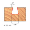 Freud 3/8" Dovetail Router Bit, 9 Deg. Angle, 3/8" Carbide Height, 1/4" Shank, 3/8" Overall Diameter, 1-7/8" Overall