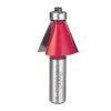 Freud Chamfer Bit, 22-1/2 Deg. Angle, 7/8" Carbide Height, 1-1/4" Overall Diameter, 1/2" Shank, 1/2" Bearing Diameter,