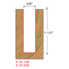 Freud 3/8" Down-Spiral Router Bit, 1-1/4" Carbide Height, 1/2" Shank, 3" Overall Length