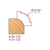 Freud Round Over Bit, 5/16" Radius, 1/2" Carbide Height, 1/4" Shank, 2-3/16" Overall Length