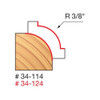 Freud Round Over Bit, 3/8" Radius, 5/8" Carbide Height, 1/4" Shank, 2-3/16" Overall Length