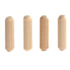 Fluted Birch Dowel Pin, 1/4" X 1", 25pk