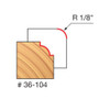 Freud Beading Bit, 1/8" Radius, 3/8" Bearing Diameter, 1/4 Shank, 7/8" Overall Diameter, 2-3/16" Overall Length