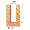 Freud 5/16" Up-Spiral Router Bit, 1" Carbide Height, 1/2" Shank, 3" Overall Length