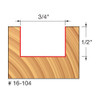 Freud Mortising Router Bit, 3/4" Diameter, 1/2" Carbide Height, 1/4" Shank