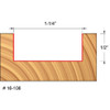 Freud Mortising Router Bit, 1-1/4" Diameter, 1/2" Carbide Height, 1/2" Shank