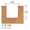 Freud Mortising Router Bit, 1/2" Diameter, 1/2" Carbide Height, 1/2" Shank