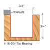 Freud Top Bearing Mortising Router Bit, 3/4" Diameter, 3/4" Carbide Height, 1/4" Shank