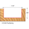Freud Top Bearing Mortising Router Bit, 1-1/4" Diameter, 5/8" Carbide Height, 1/2" Shank