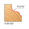 Freud Ogee Fillet Profile Bit, 3/16" Radius, 1-1/4" Overall Diameter, 1/4" Shank, 3/8" Bearing Diameter, 2-1/8"