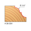 Freud Cove & Bead Profile Bit, 1/4" Radius, 1-1/2" Overall Diameter, 1/4" Shank, 3/8" Bearing Diameter, 2-5/16"