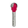 Freud Round Nose Router Bit, 1/4" Radius, 3/8" Carbide Height, 1/4" Shank, 1/2" Overall Diameter