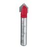 Freud V-Groove Router Bit, 90° Angle, 5/16" Carbide Height, 1/4" Shank, 3/8" Overall Diameter, 1-3/4" Overall
