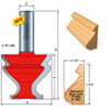 Freud Base Cap Router Bit, 3" Overall Length, 1-1/2" Carbide Height, 1-3/4" Overall Diameter, 1/2" Shank