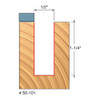 Freud Top Bearing Flush Trim Router Bit 1-1/4" Carbide Height, 1/4" Shank, 1/2" Diameter, 2-13/16" Overall Length