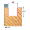 Freud Top Bearing Flush Trim Router Bit 9/16" Carbide Height, 1/4" Shank, 5/8" Diameter, 2-1/4" Overall Length