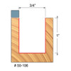 Freud Top Bearing Flush Trim Router Bit 1" Carbide Height, 1/4" Shank, 3/4" Diameter, 2-5/8" Overall Length