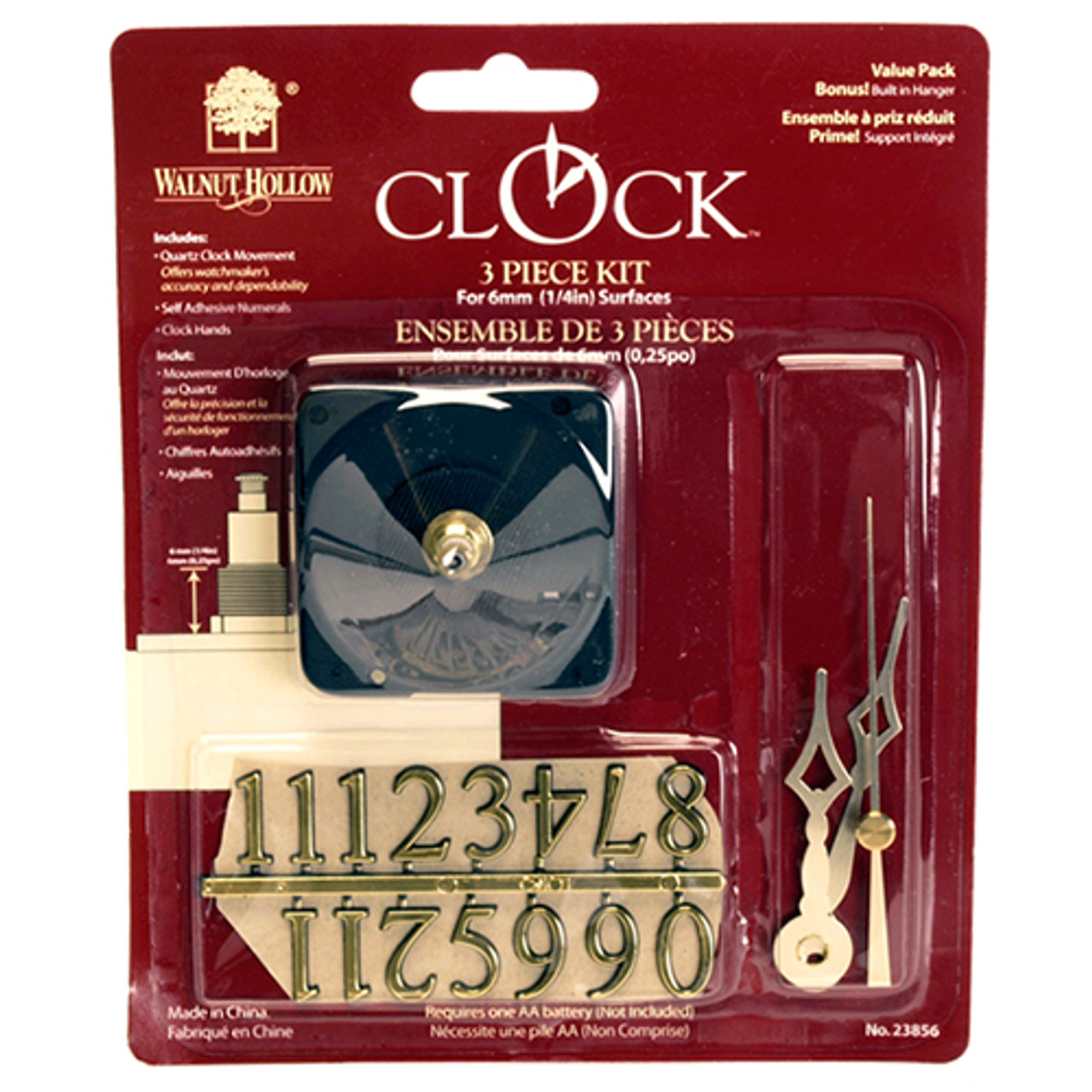 Clock Kit - 1/4" 3pc