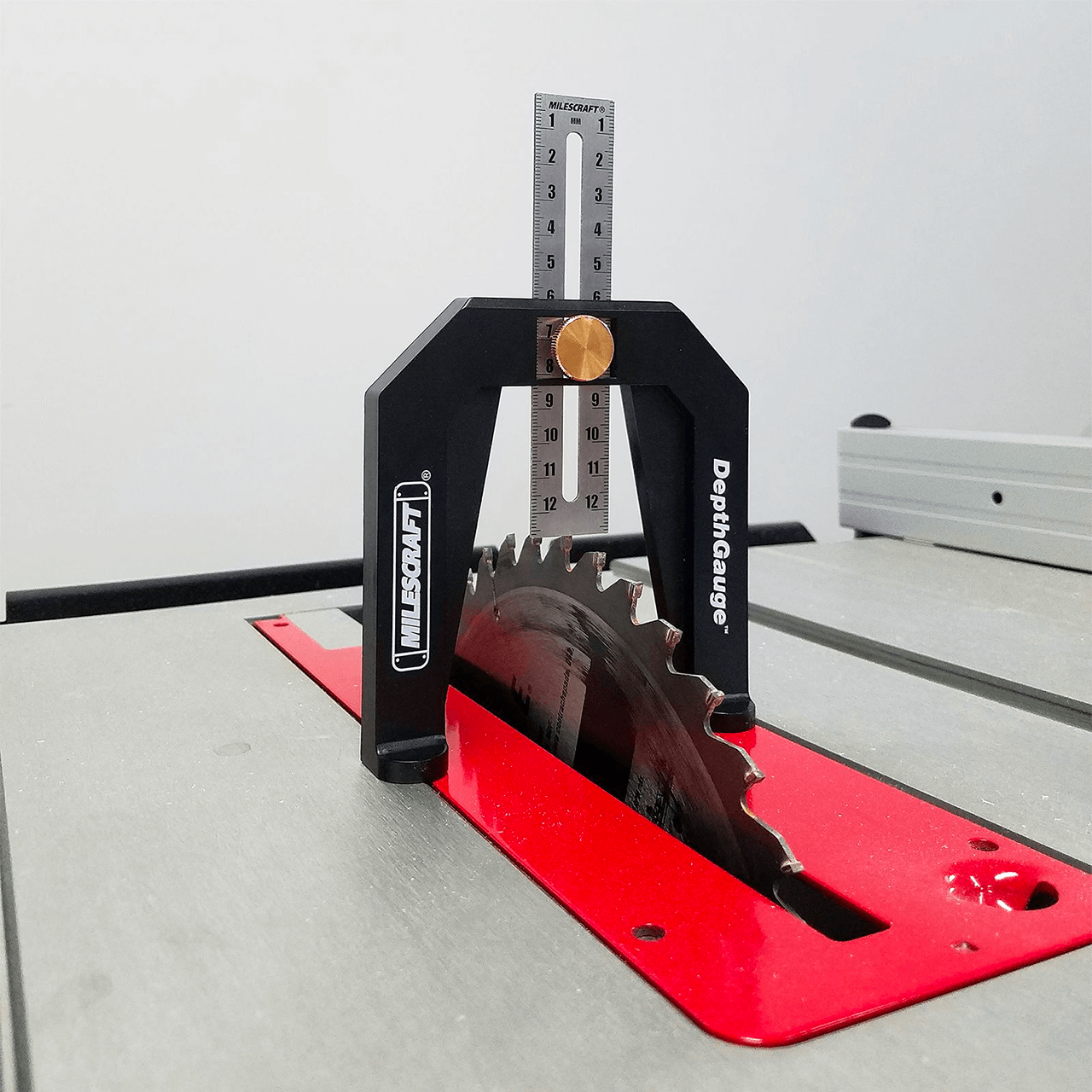 Adjustable Table Saw Depth Gauge 0-60mm With Metric And Inch Scale Aluminum Installing Blade