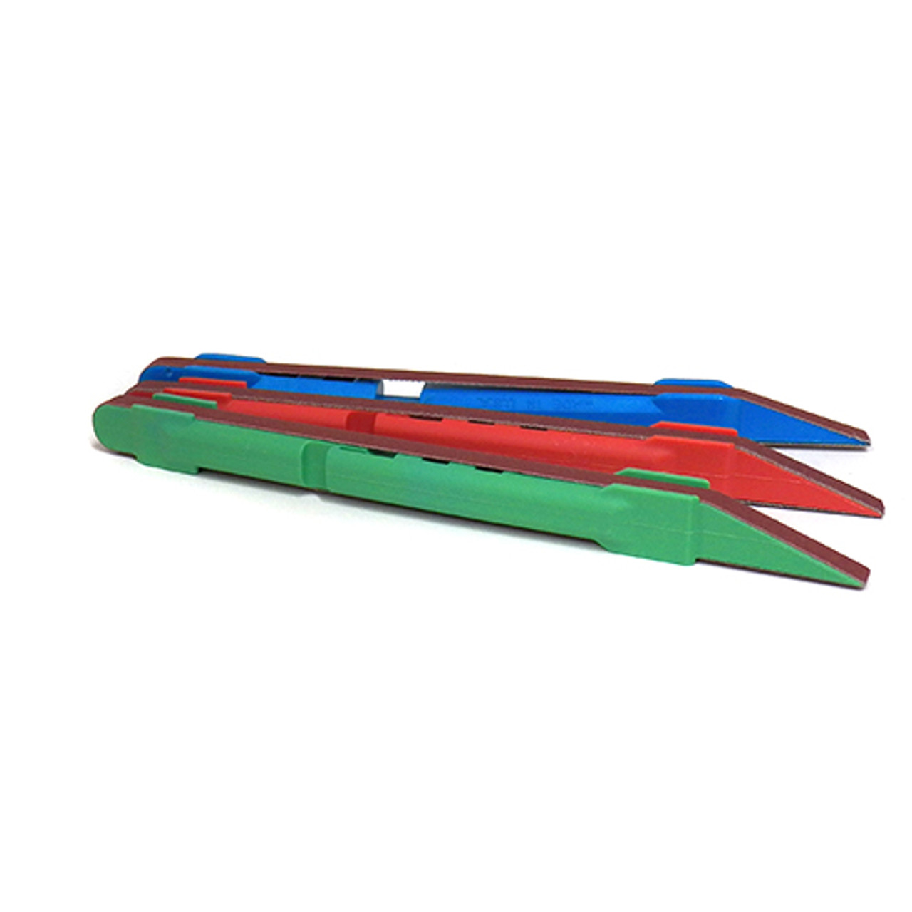 1/4" X 6" Set Of 3 Sanding Sticks, 1-120 Grit (Red), 1-240 Grit (Blue), 1-320 Grit (Green)