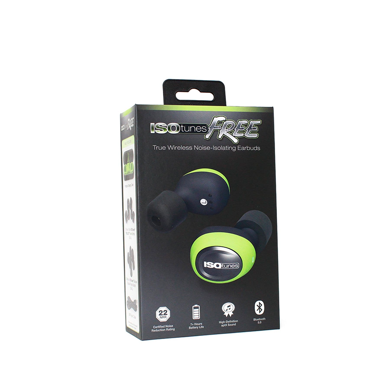 ISOtunes Free Wireless Green Bluetooth Earbuds Package