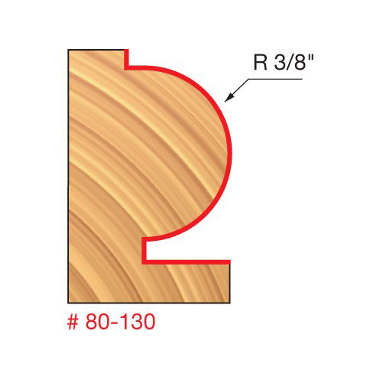 Freud Traditional Beading Bit, 3/8" Radius, 1" Carbide Height, 1/2" Shank, 2-7/8" Overall Length