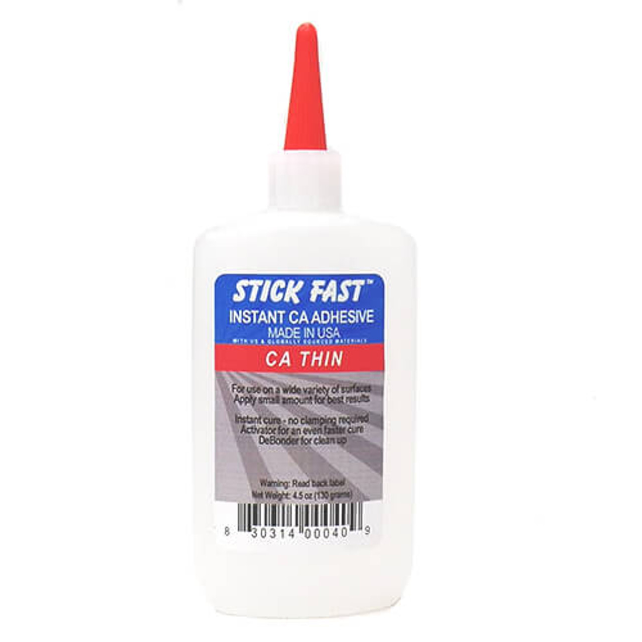 Stick Fast Instant CA Adhesive Glue, Thin Viscosity, 4.5oz Bottle