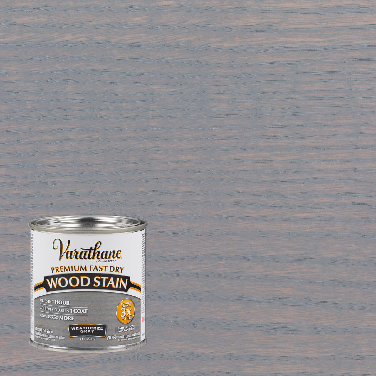 Varathane Premium Fast Dry Wood Stain Weathered Gray Half Pint Color Chip