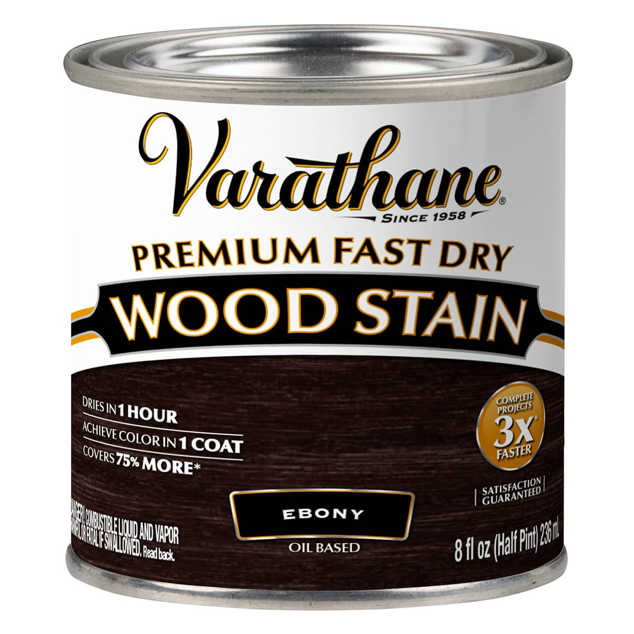 Varathane Premium Fast Dry Wood Stain Ebony Half Pint