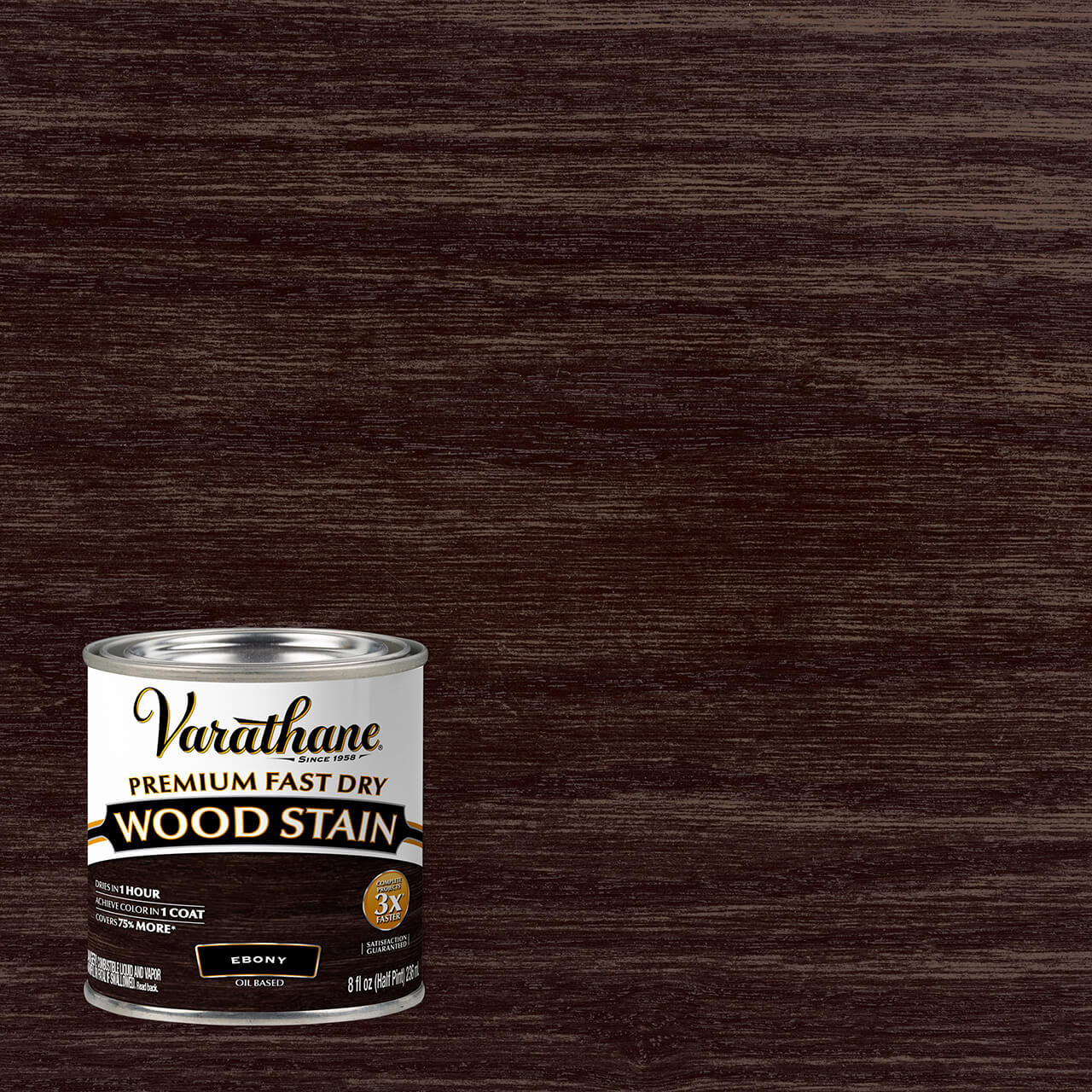 Varathane Premium Fast Dry Wood Stain Ebony Half Pint Color Chip