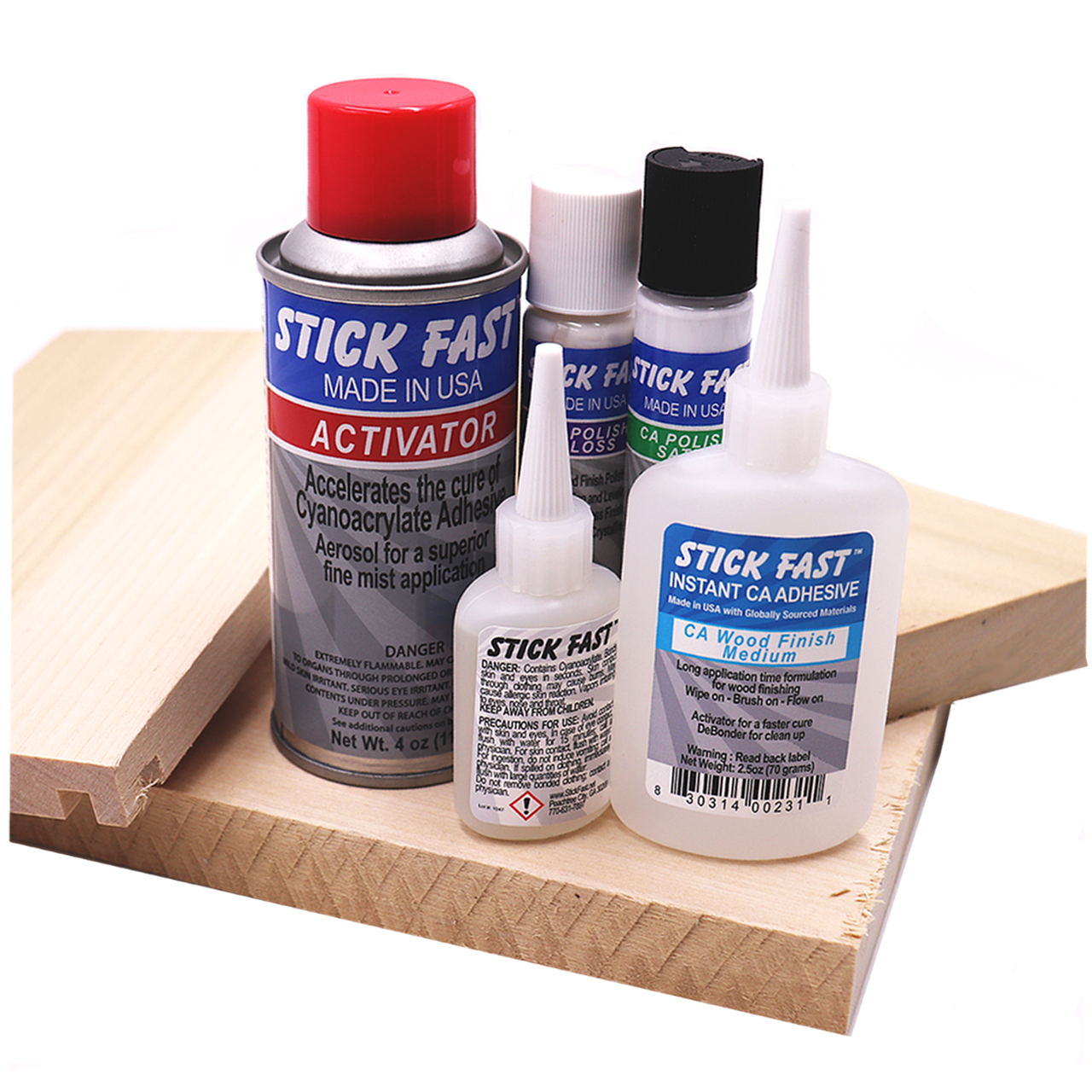 Stick Fast CA Wood Finish Starter Kit