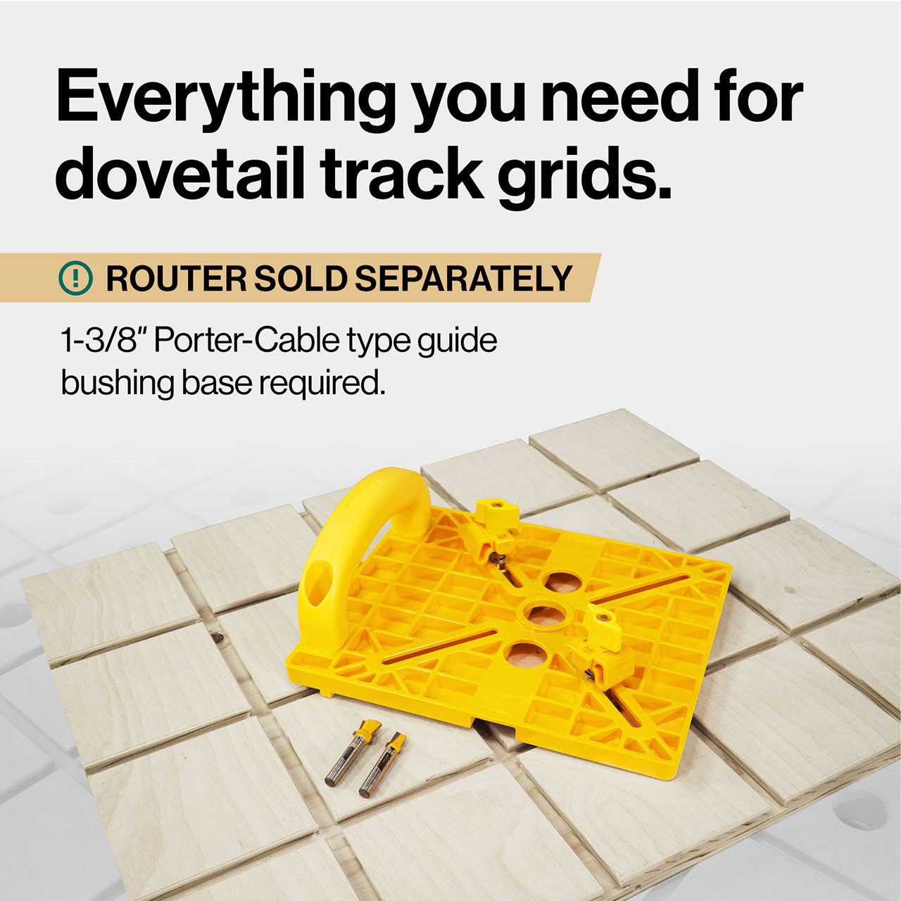 Matchfit Grid Routing Guide (Base, Relief Bit, Dovetail Bit, 1/4