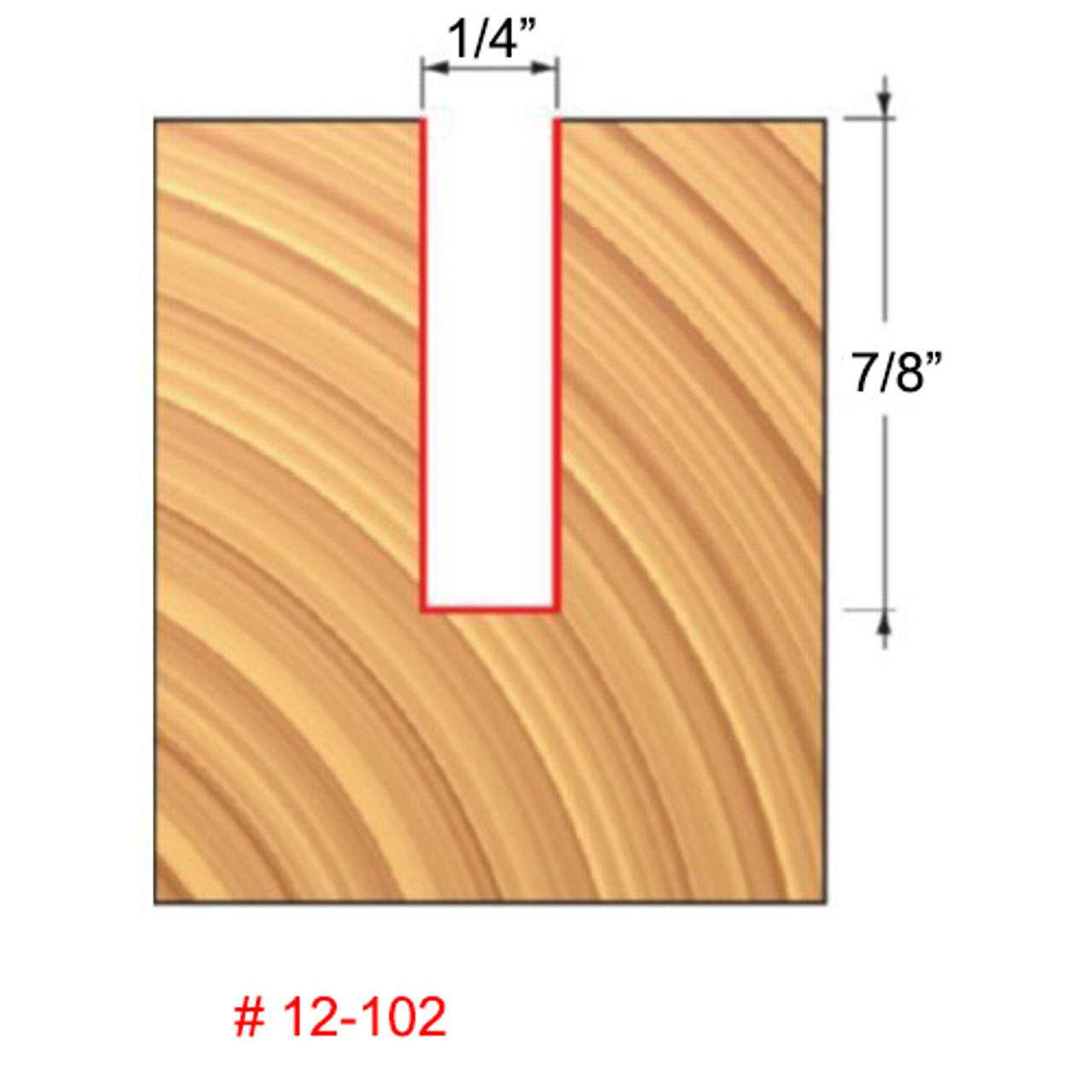 Freud Double Flute, Straight Bit, 1/4" Diameter, 7/8" Carbide Height, 1/2" Shank