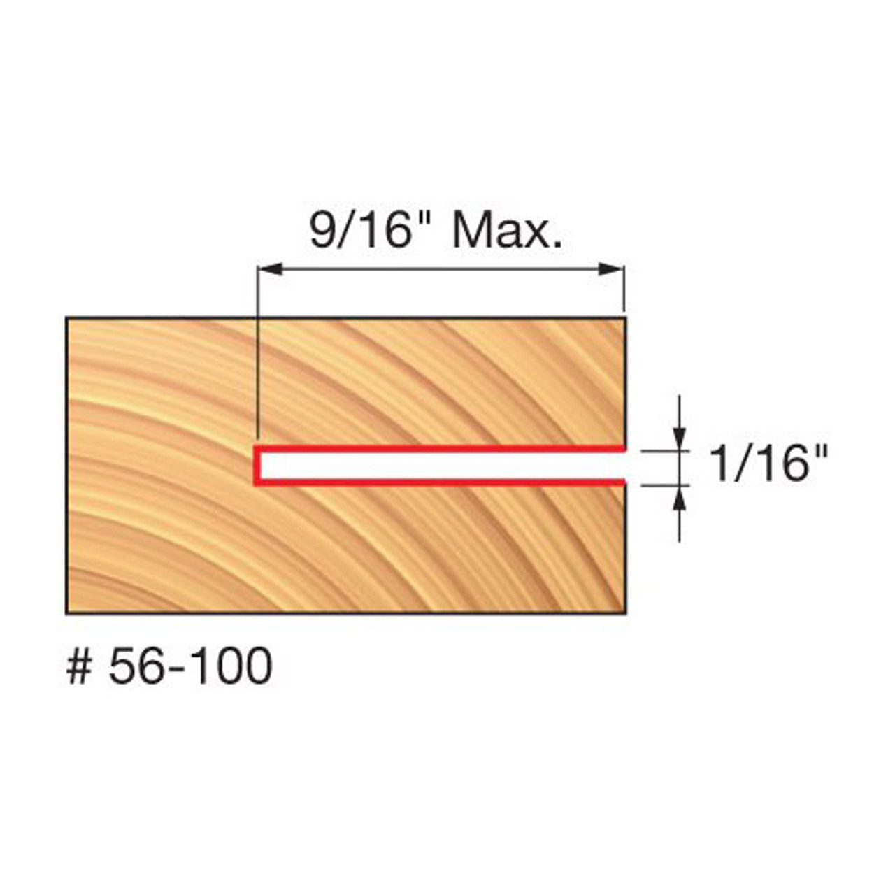 Freud Slotting Cutter Router Bit, 1/16" Carbide Height, 5/16" Inside Diameter, 2" Overall Diameter