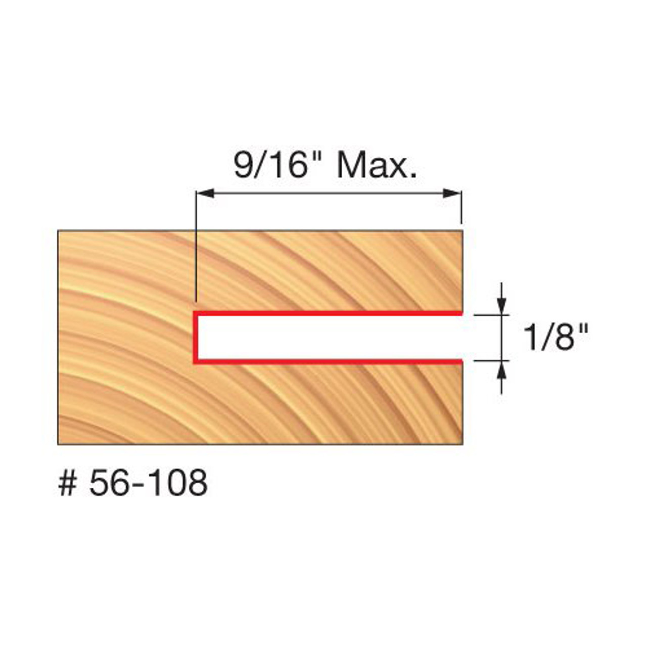 Freud Slotting Cutter Router Bit, 1/8" Carbide Height, 5/16" Inside Diameter, 2" Overall Diameter