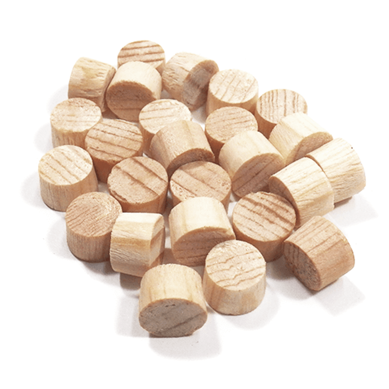 3/8" Diameter Flat Head End Grain Pine Plugs, 25pk