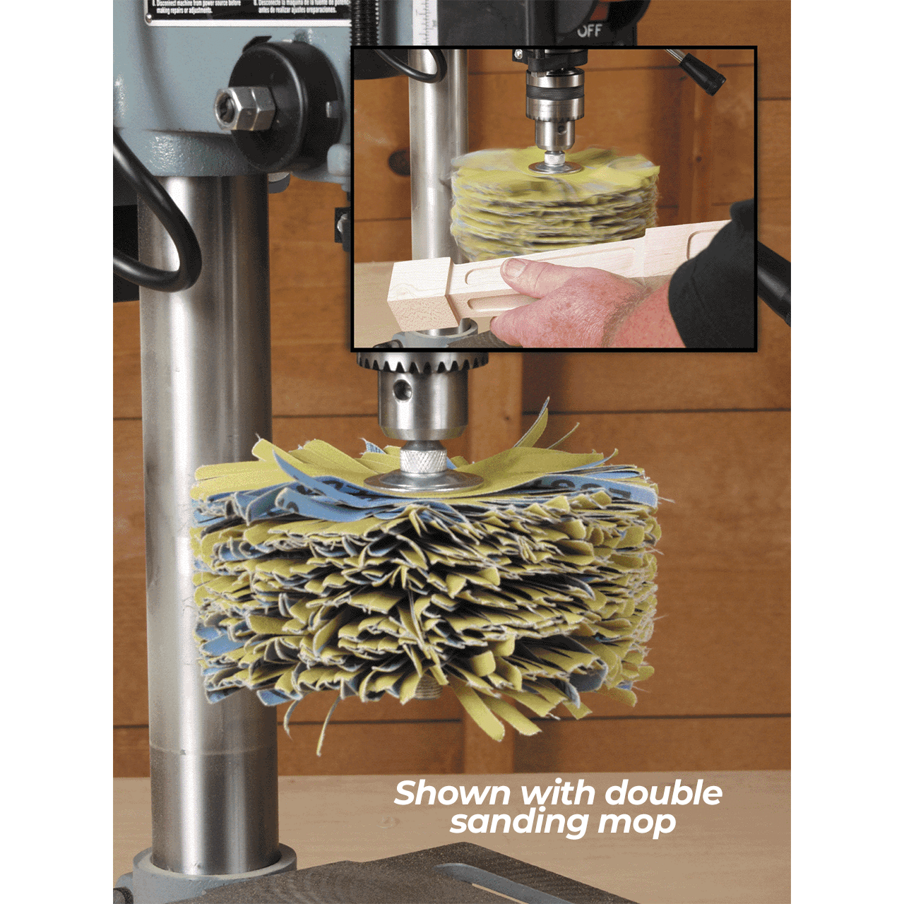 Klingspor Abrasives Double Gold Sanding Mop on Table Saw