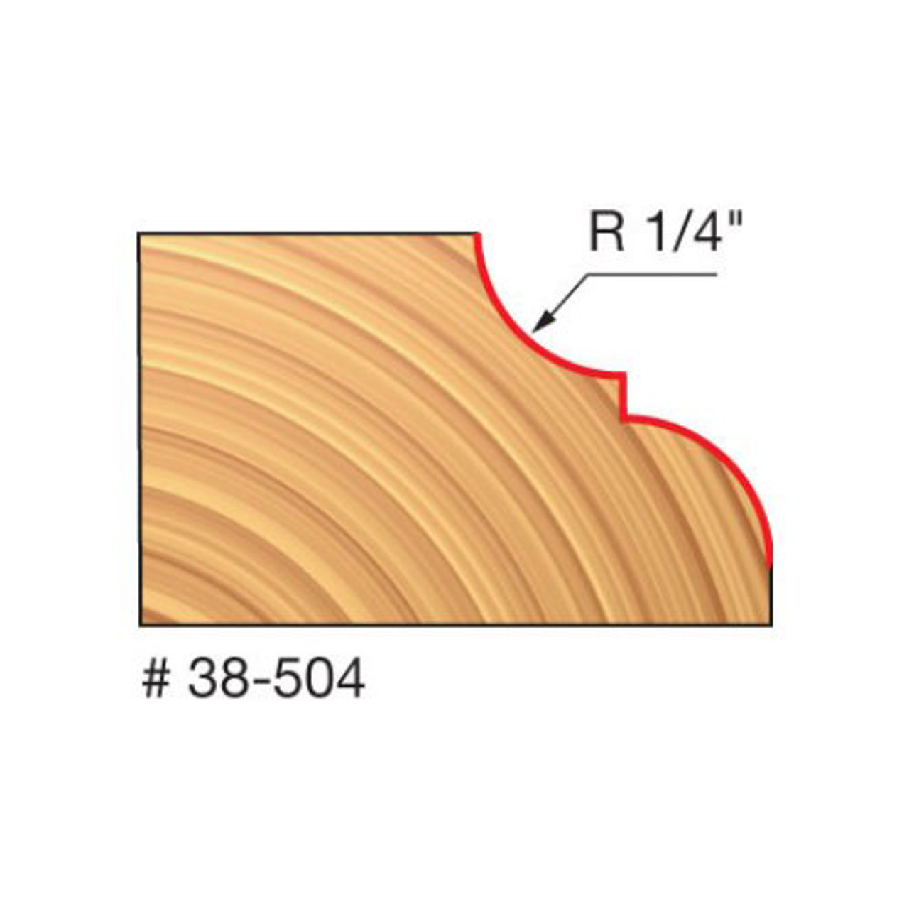 Freud Classic Cove & Bead Bit, 1/4" Radius, 1-1/2" Overall Diameter, 1/4" Shank, 1/2" Bearing Diameter, 2-5/16"