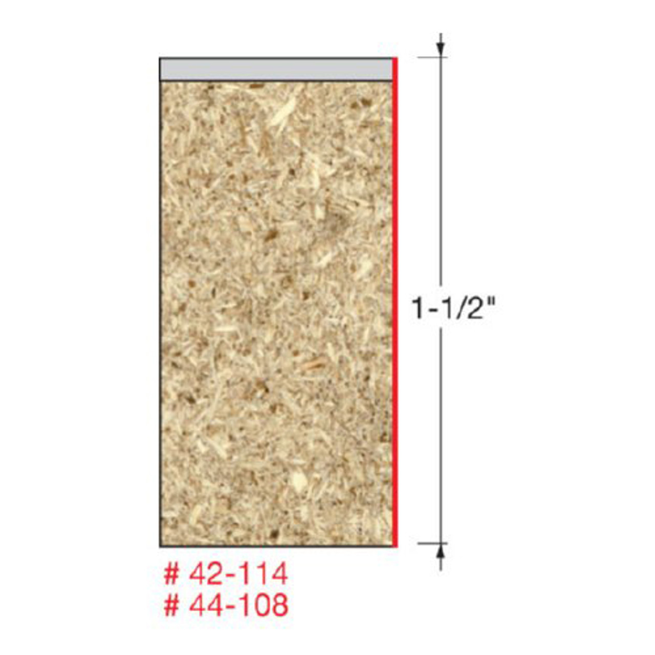 Freud Bottom Bearing Flush Trim Bit, 1-1/2" Carbide Height, 1/2" Diameter, 1/2" Shank, 1/2" Bearing Diameter, 3-5/8" Overall Length