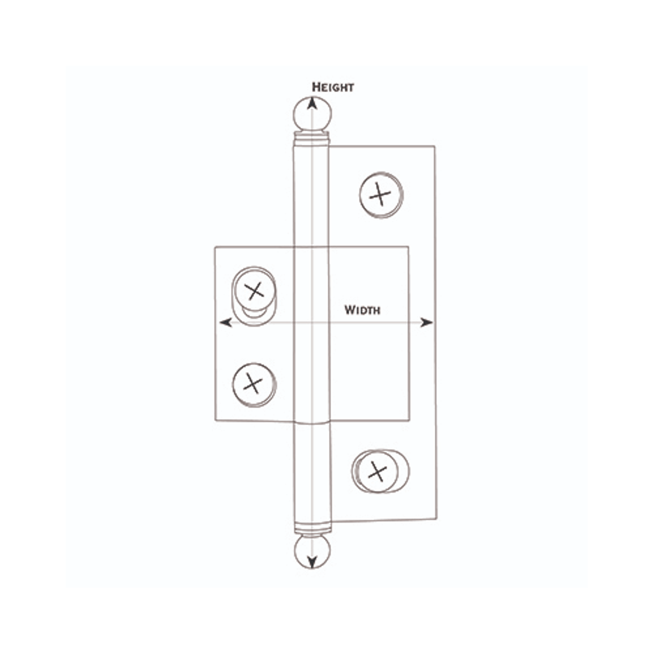 2-1/2" Non Mortise Hinge/Light Antique